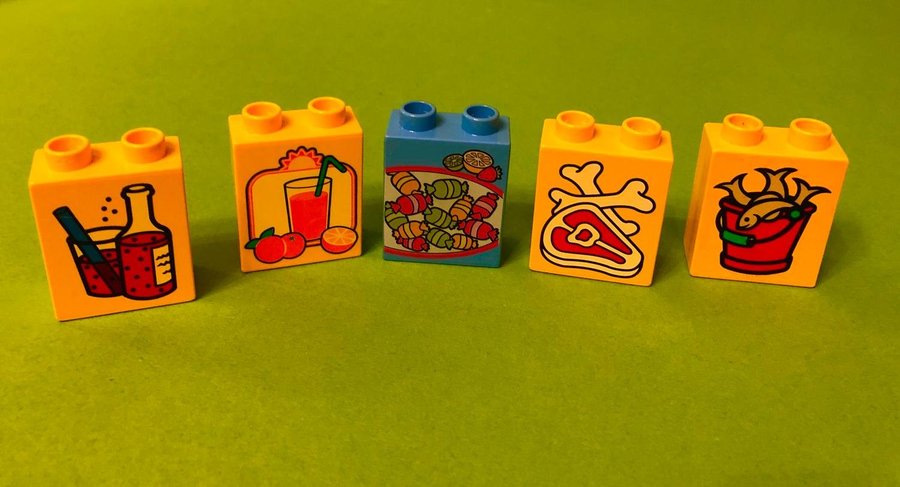 Lego DUPLO 5 Motivbitar - Kött Fisk Karameller Juice Saft