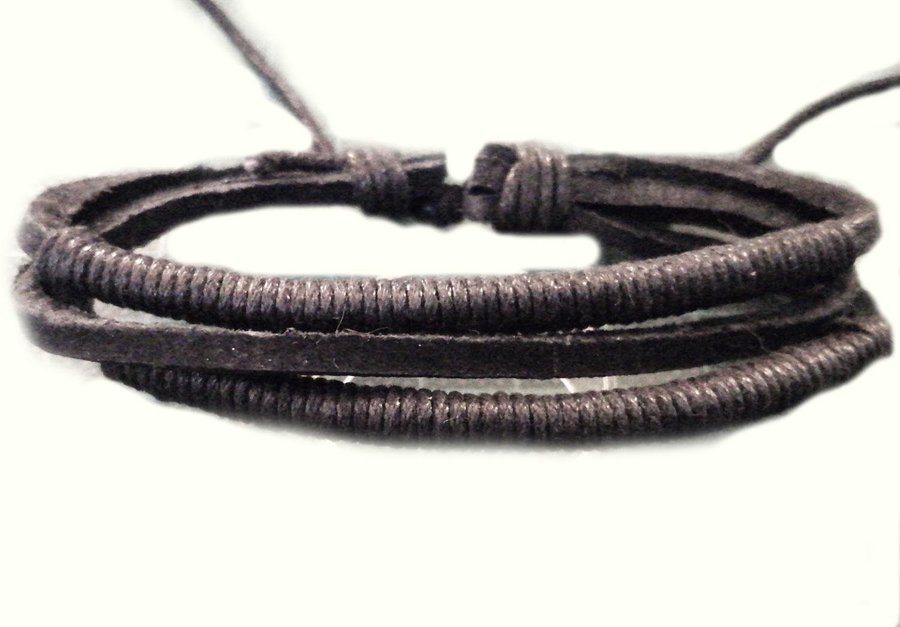 Läderarmband flätat justerbart