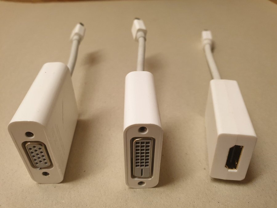 3/st olika dispayport till DVI-DHDMI och VGA adapter