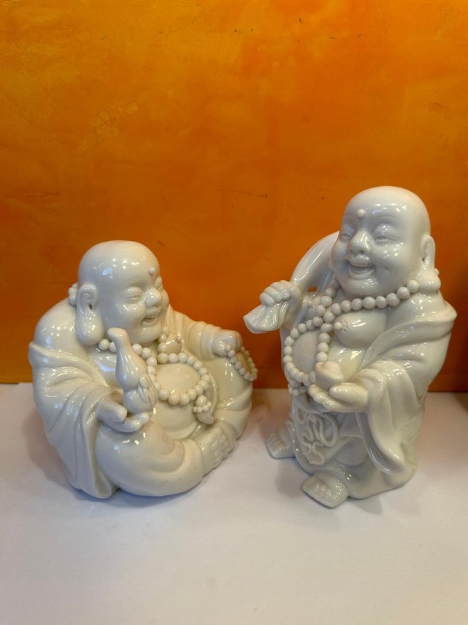 Blanc de Chine figuriner Buddha Kina 1900-tal