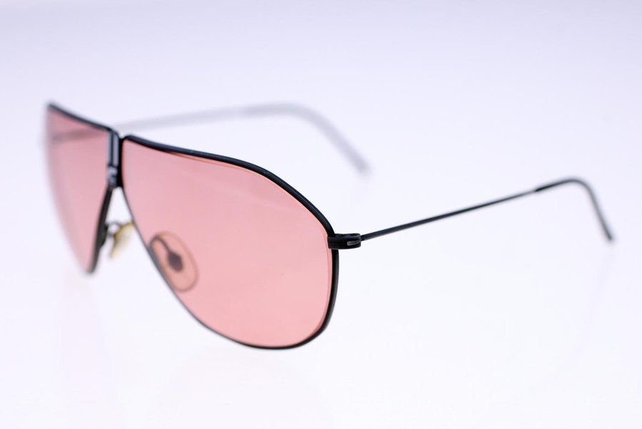 Carrera mens vintage pilot style sunglasses-black metal frame with pink lenses