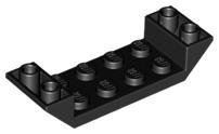 Black Slope Inverted 45 6 x 2 Double with 2 x 4 Cutout - LEGO - 22889