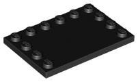 Black Tile Modified 4 x 6 with Studs on Edges - LEGO - 6180