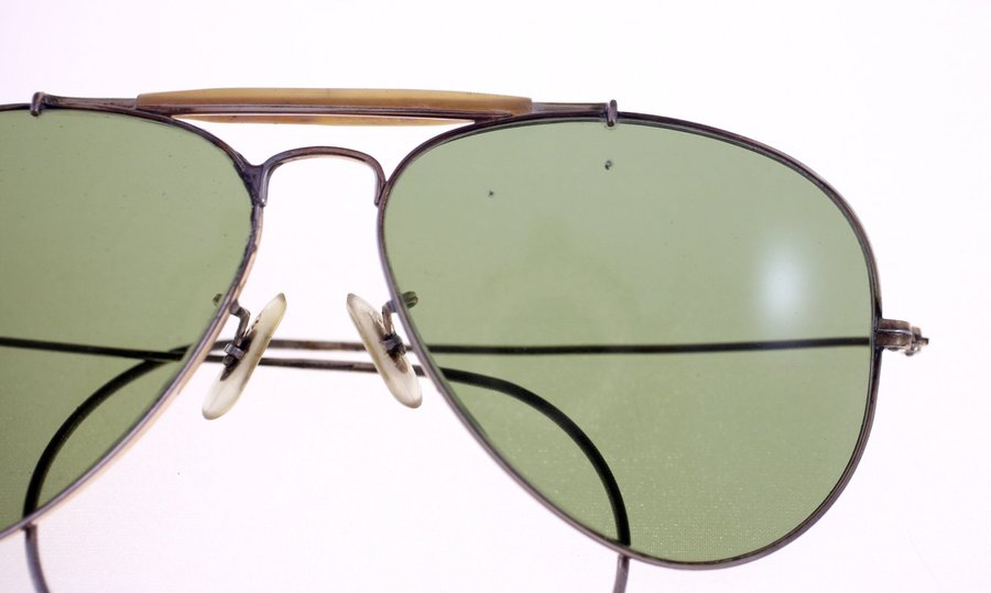 Ray-Ban BL vintage gold-tone metal aviators for men-circa 1960s-glass lenses