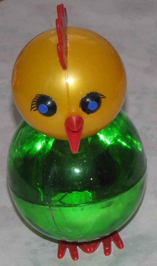 Godisgömma 60-tal Kyckling Gul Grön Glittrigt Påskägg Vintage Påskpynt Påsk