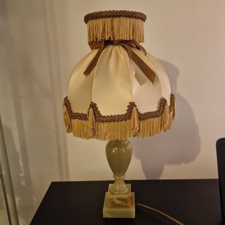 Vintage bordslampa, onyx, 1900-tal