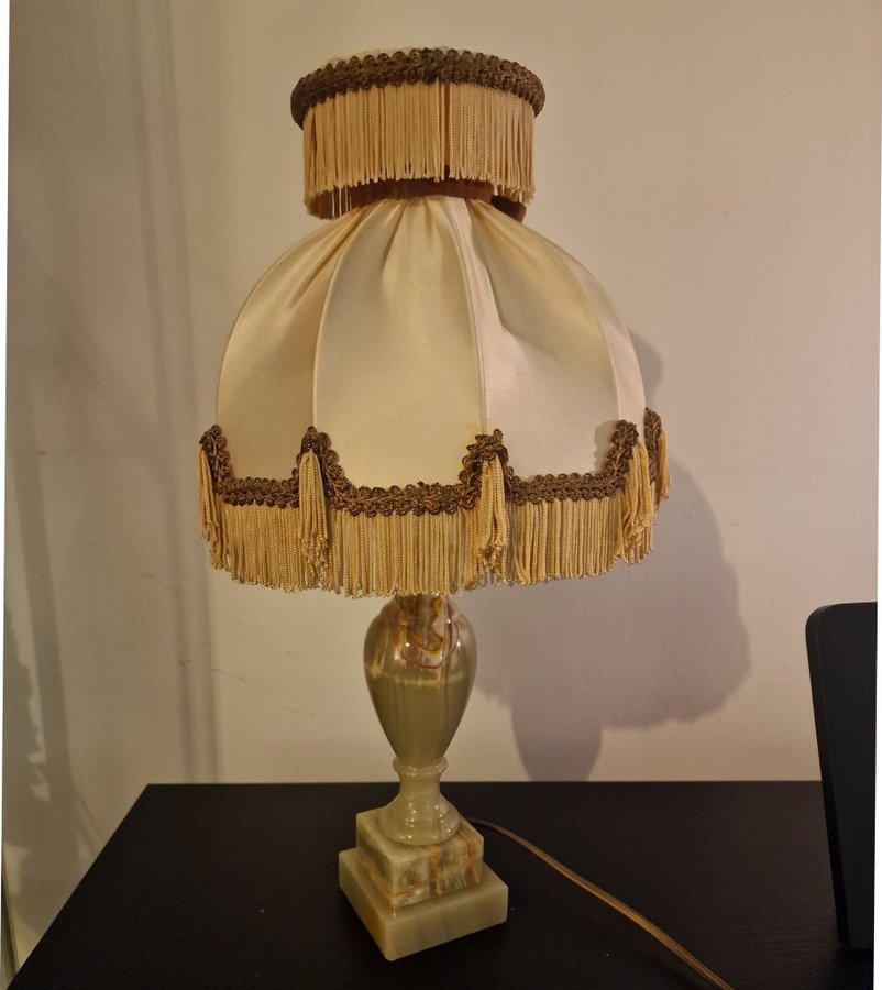 Vintage bordslampa, onyx, 1900-tal