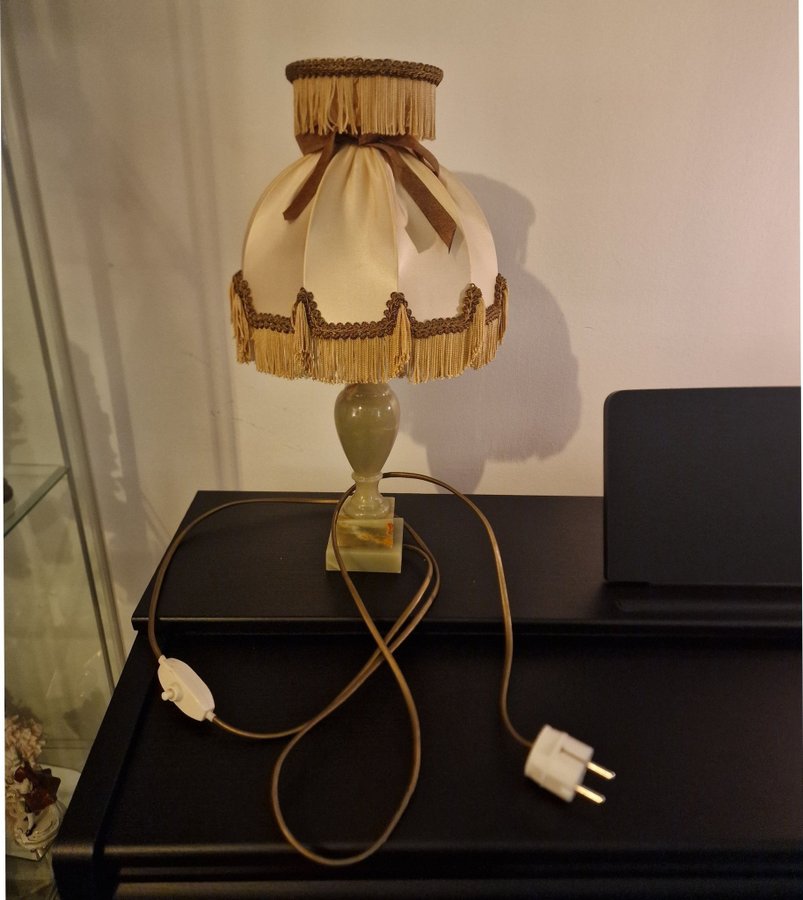 Vintage bordslampa, onyx, 1900-tal