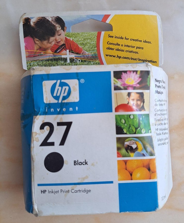 Genuine HP 27 BLACK ink cartridge EXPIRED