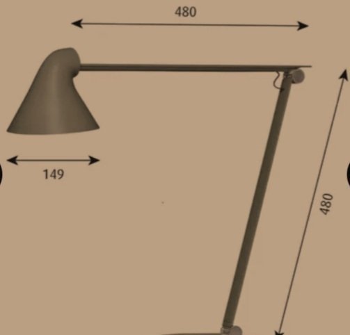 Bordslampa vit konturslampa NJP TYPE 25000 Louis Poulsen Design nendo –Oki Sato