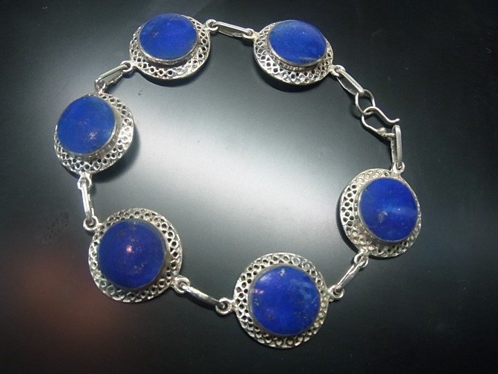 LAPIS LAZULI ARMBAND 20ct Silver 925 / LAPISLAZULI ARMBAND 20ct Silber 925