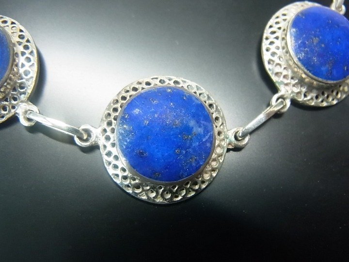 LAPIS LAZULI ARMBAND 20ct Silver 925 / LAPISLAZULI ARMBAND 20ct Silber 925