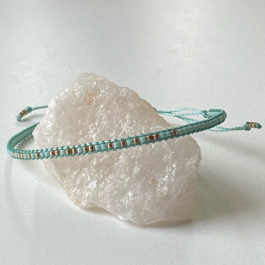 Light Turquoise ¨Corded for LOVE¨ minimalist bracelet