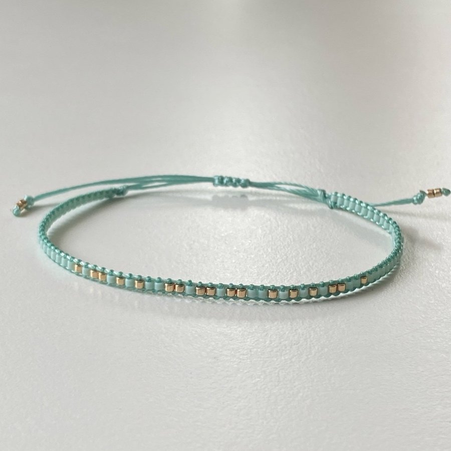 Light Turquoise ¨Corded for LOVE¨ minimalist bracelet