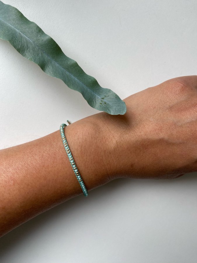 Light Turquoise ¨Corded for LOVE¨ minimalist bracelet