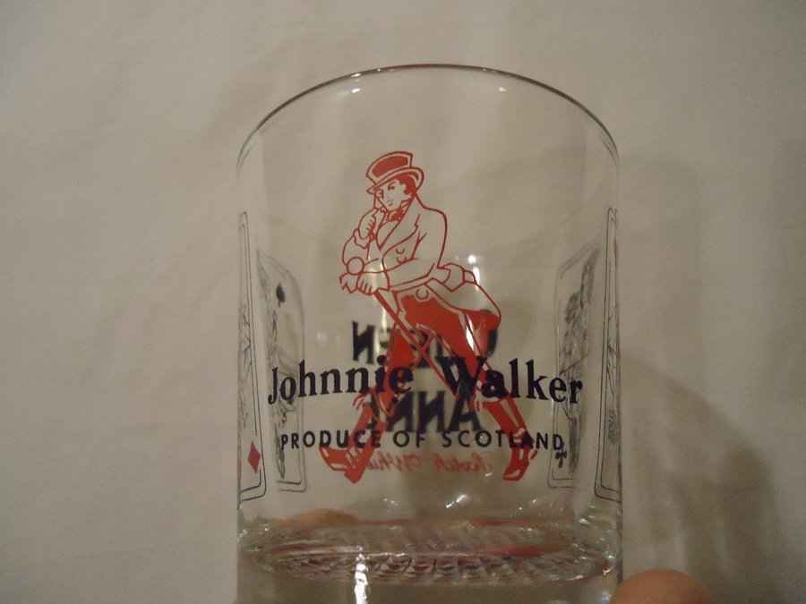 Johnnie Walker produce of Scotland Queen Anne Scotch Whisky glas 8 x 75 cm