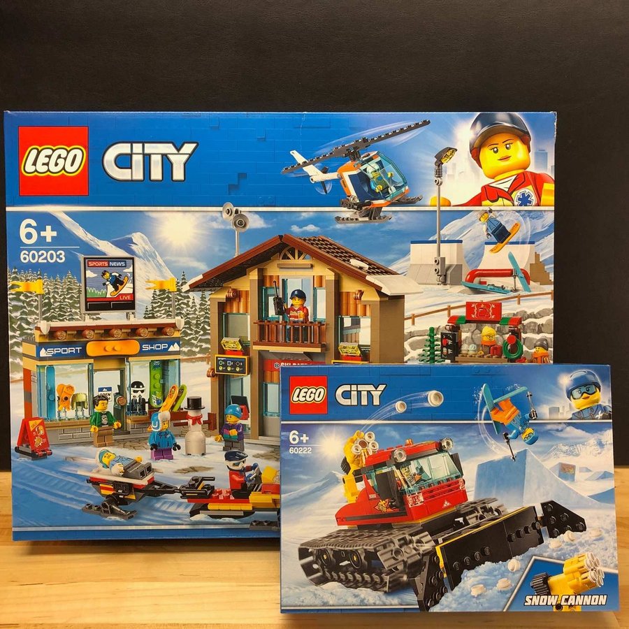 LEGO City 60203 + 60222 "Skidresort + Pistmaskin" - från 2019 oöppnade!