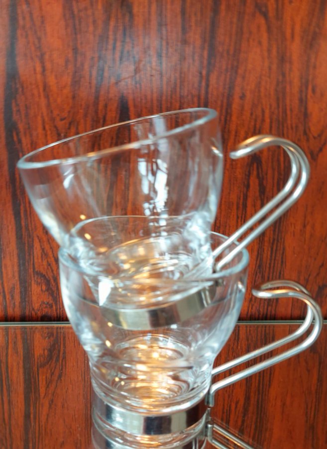 6 Vitrosax Italy retro espressoglas glas/ metall