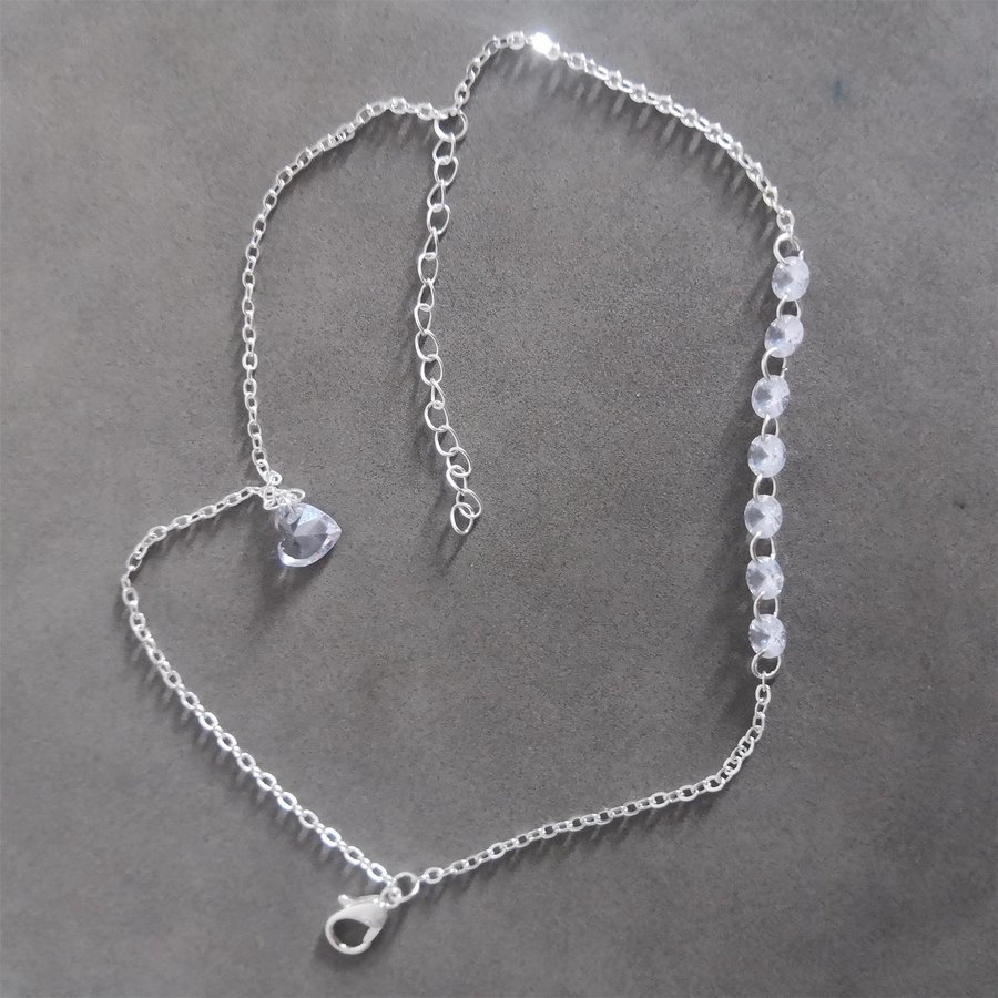 Söt anklet/armband Kristall + Kärlek