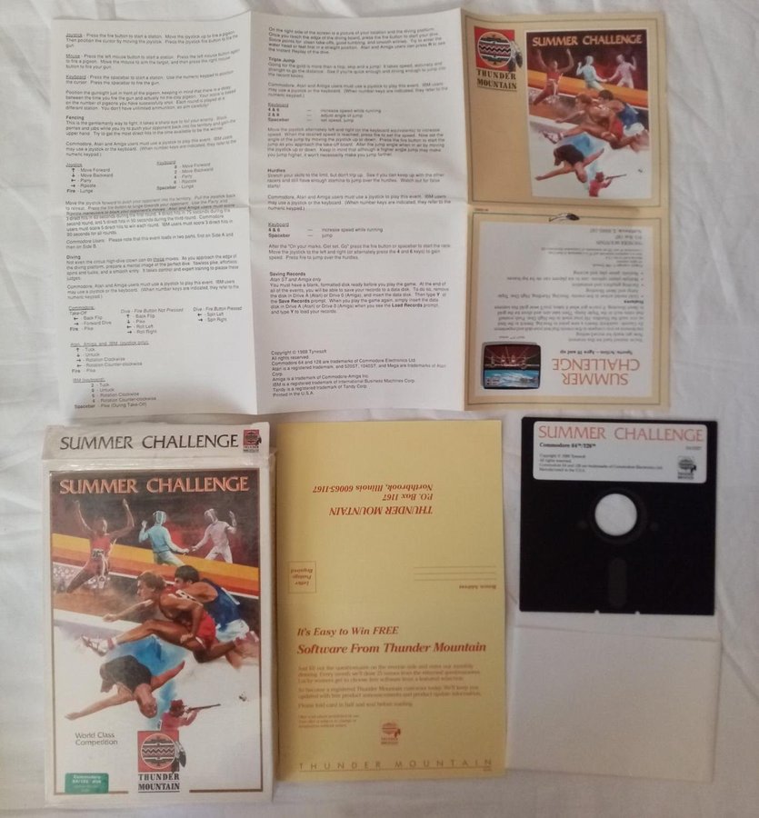 Summer Challenge (Thunder Mountain - Tynesoft) - Disk - Commodore 64/C64 Spel