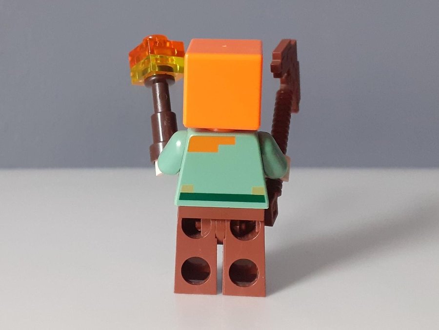 Lego Minecraft Alex Fackla Trähacka figur minifigur gubbe