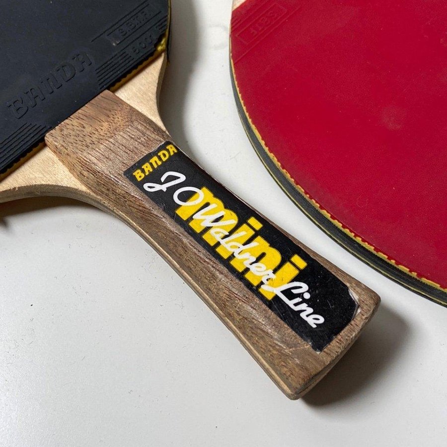 Ett par Vintage J O WALDNER BANDA Mini Jan-Ove pingisracket racket table tennis