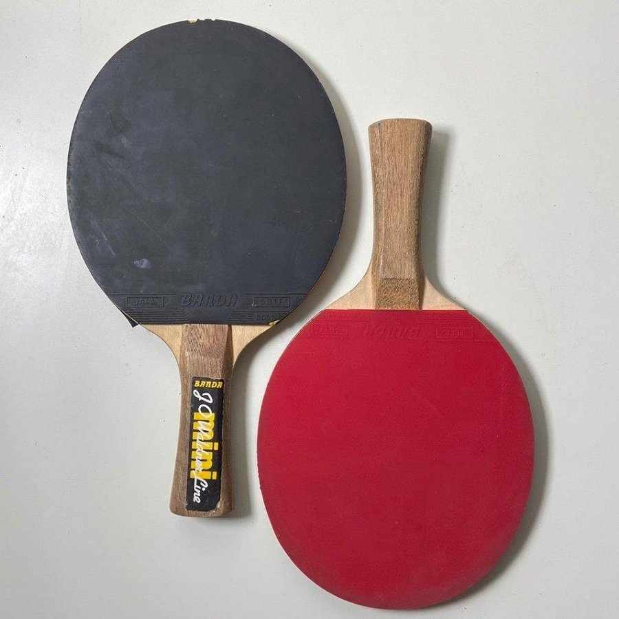 Ett par Vintage J O WALDNER BANDA Mini Jan-Ove pingisracket racket table tennis