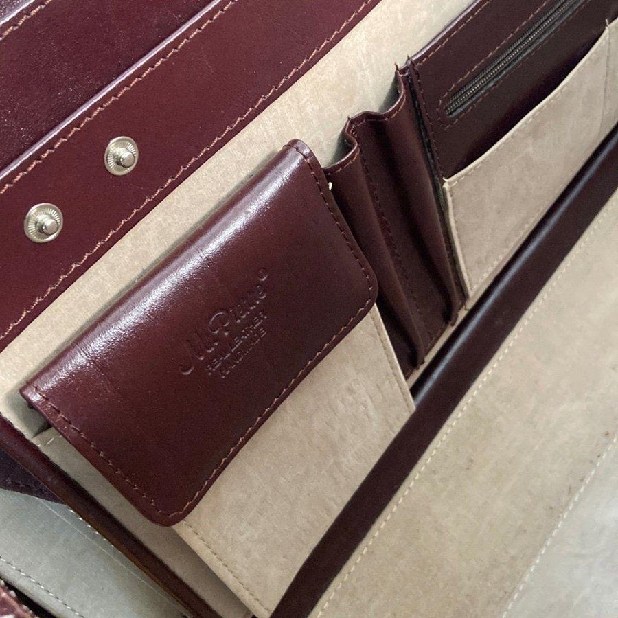 Mr Pierre Läder Pilot Portölj Väska Leather Business Portfolio Hard Case