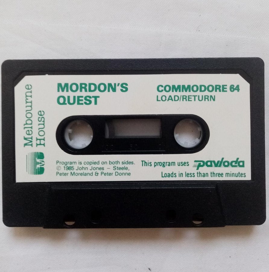 Mordon's Quest (Melbourne House) - Lös Tape - Kassett - Commodore 64/C64  Spel