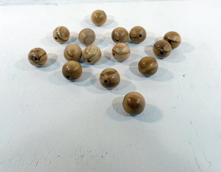 Olivträpärlor 15mm 65pz ovala pärlor för radband eller halsband Olivträpärlor