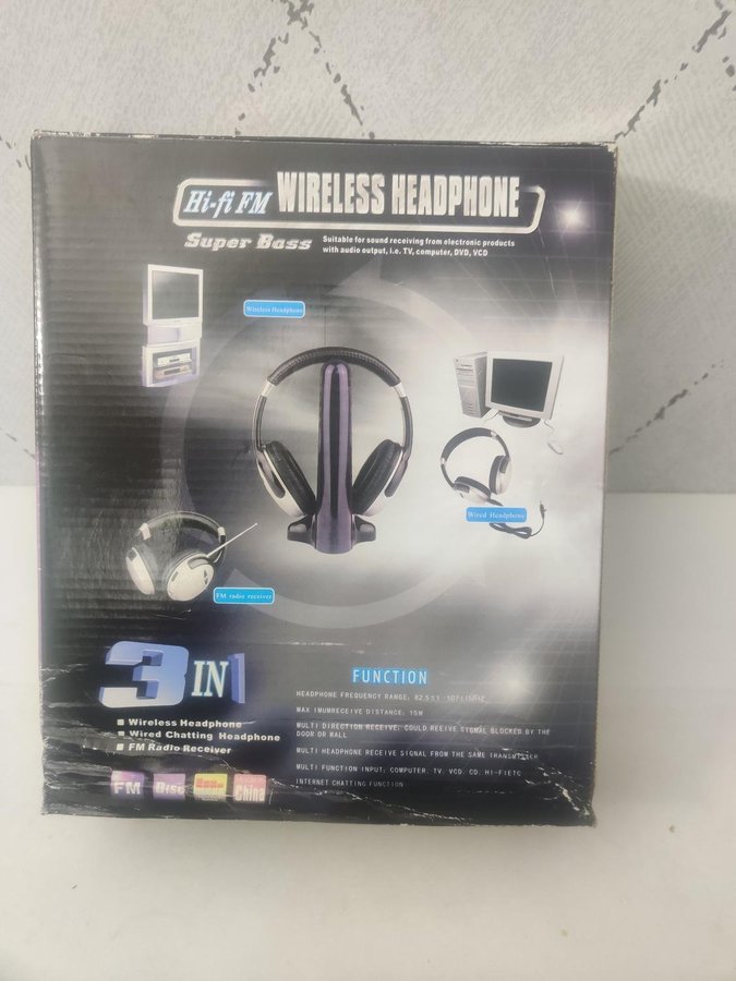 4 in 1 FM Hi Fi Wireless headphone radio receiver Super Bass