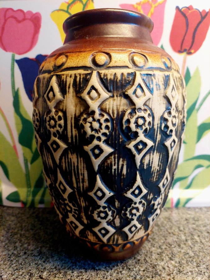 Stor härlig Vas från Jasba klassisk skönhet med rustik charm Vintage Ny