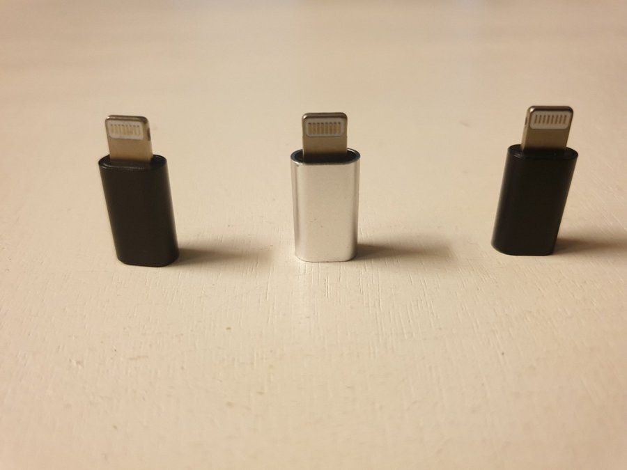 3/st Adapter micro-USB till Apple Lightning