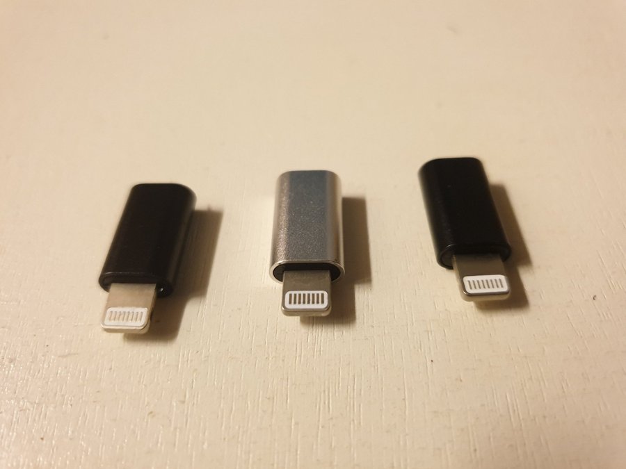 3/st Adapter micro-USB till Apple Lightning