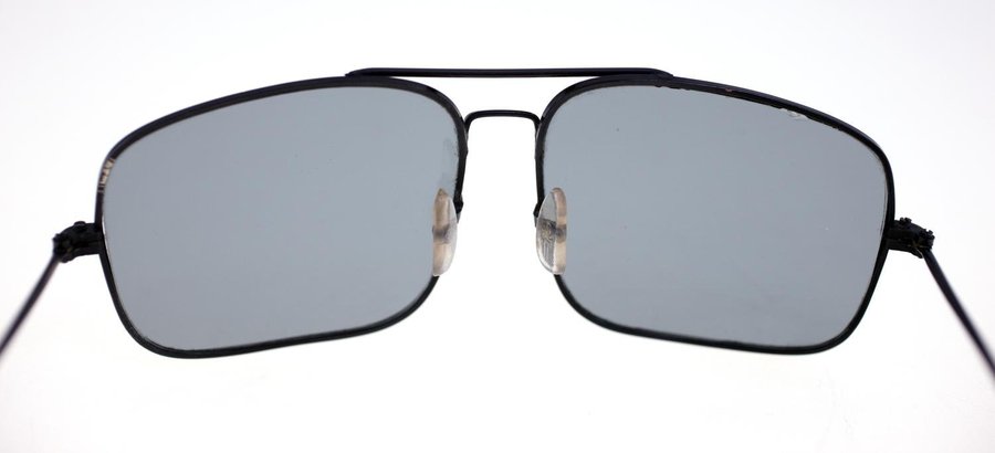 Vintage men's black metal frame square-shaped sunglasses-circa 1980s-Weight 32g