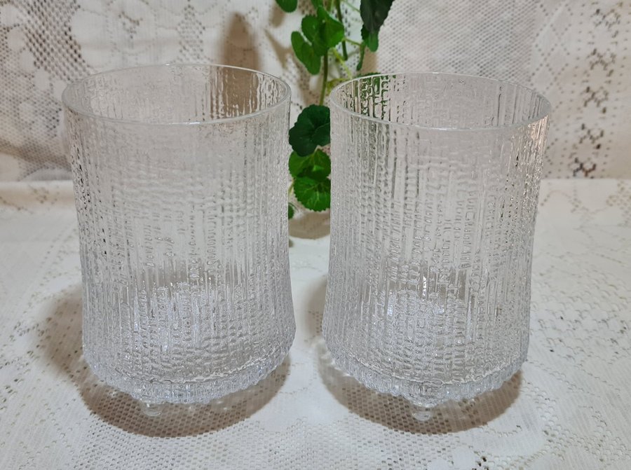 Ultima Thule - 2 STORA Ölglas H: 12,5 cm av Tapio Wirkkala för Iittala, Finland