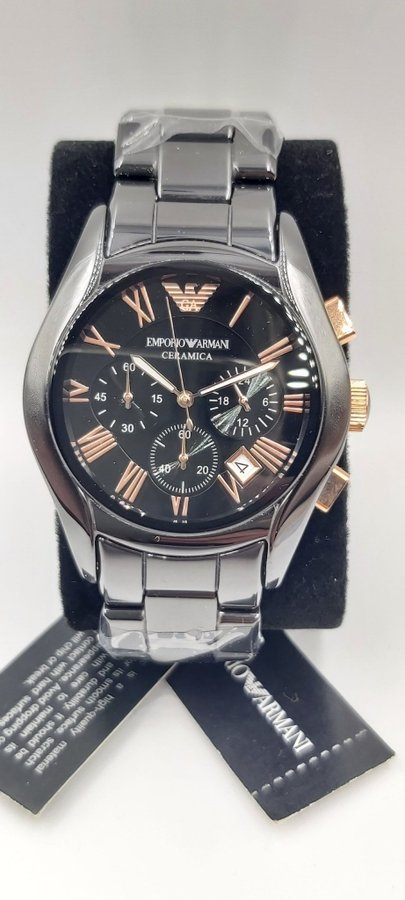 Emporio Armani Valente AR1410 Ceramica Chronograaf Herenhorloge nieuw