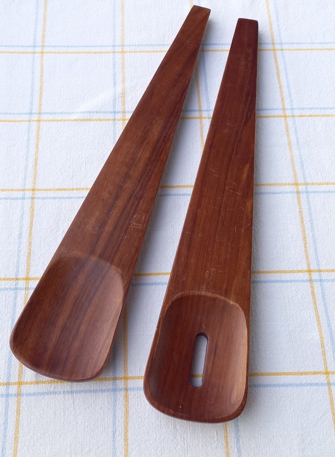 Danska salladsbestick i teak (?) ca. 1960-tal XXL 37 cm långa