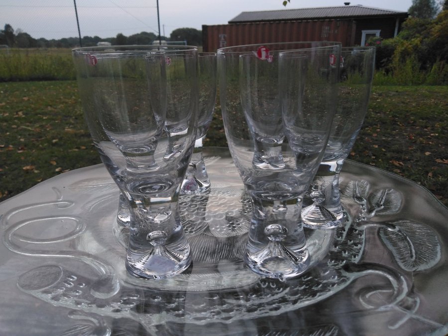 6 fina vitvinsglas "TAPIO" TAPIO WIRKKALA Iittala 1953 -