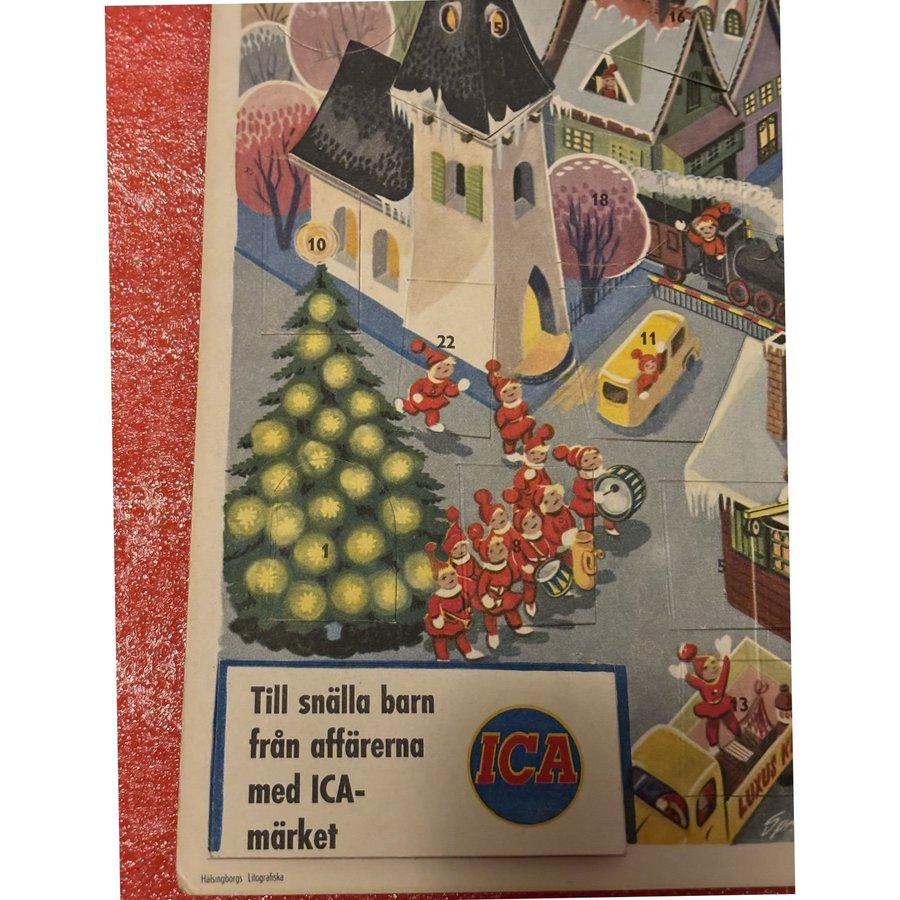 Julkalender från ICA äldre vintage retro tomtar jul