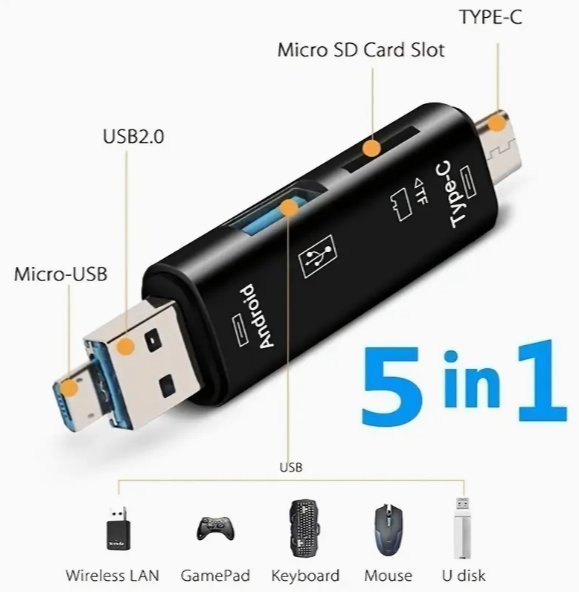 5-i-1 Multifunktionell OTG-kortläsare