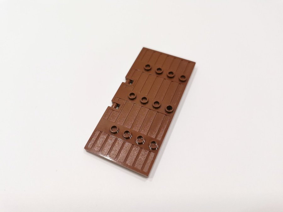 Lego - dörr - port - 1x5x8 1/2 - part 87601 - brun (reddish)