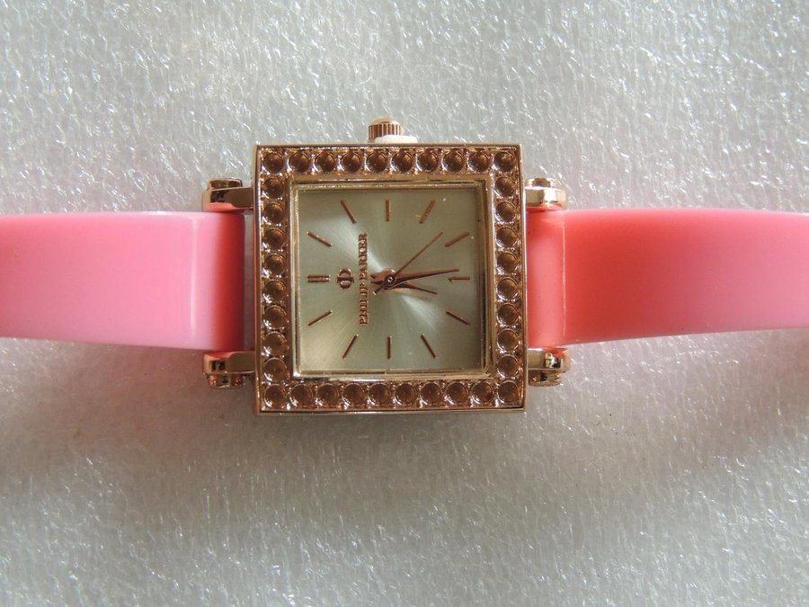 Rosa quarts armbandsur Philip Parker NOS