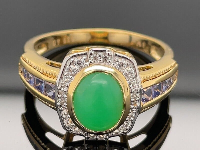 DESIGNER CHRYSOPRAS TANSANIT RING