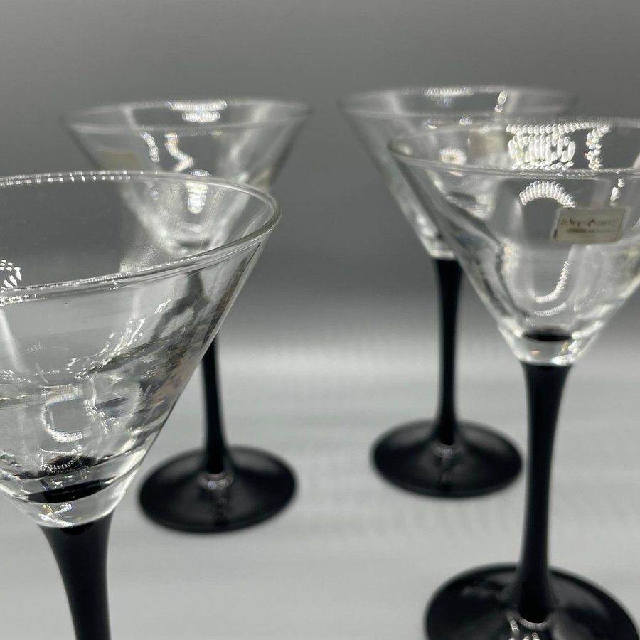 Luminarc France Domino | 4 st Cocktailglas med svart fot