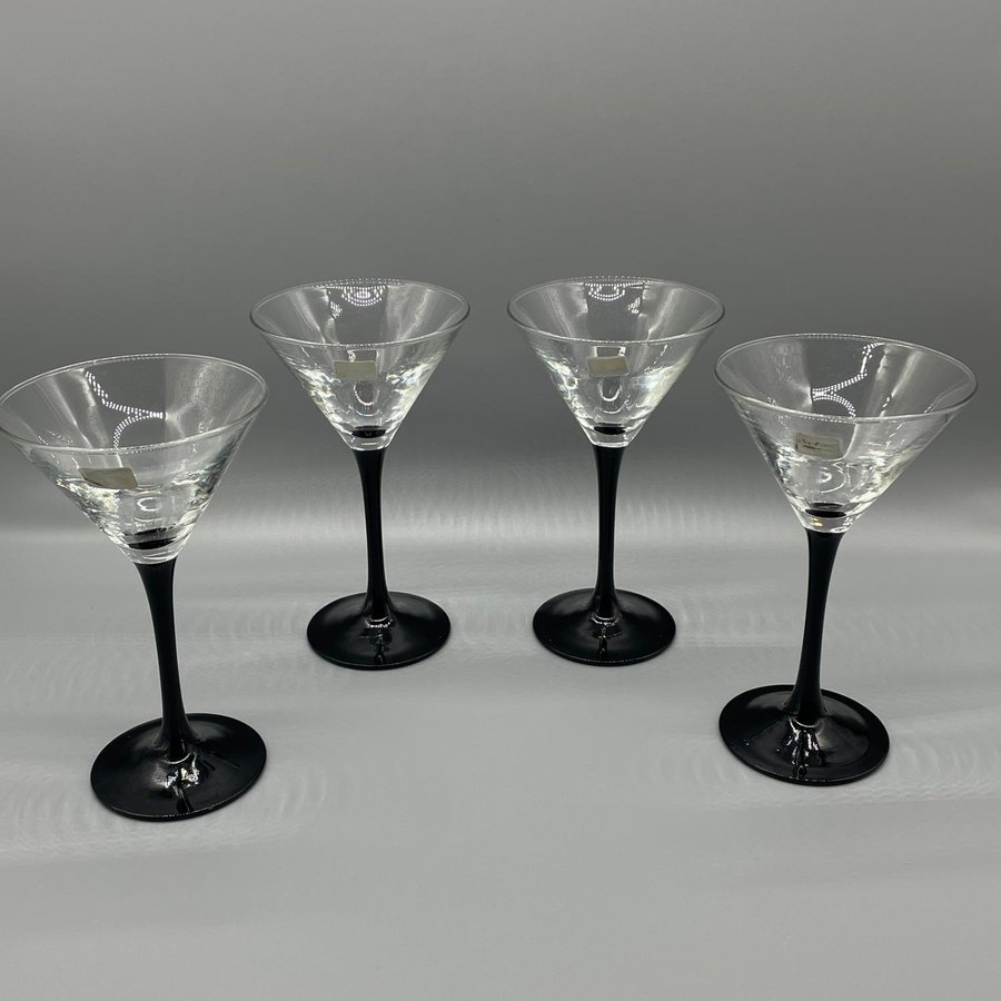 Luminarc France Domino | 4 st Cocktailglas med svart fot