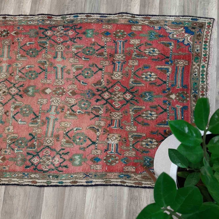 Äkta Vintage matta ca: 180x87 cm - 100% ull - Tvättad  klart - Pris garanti