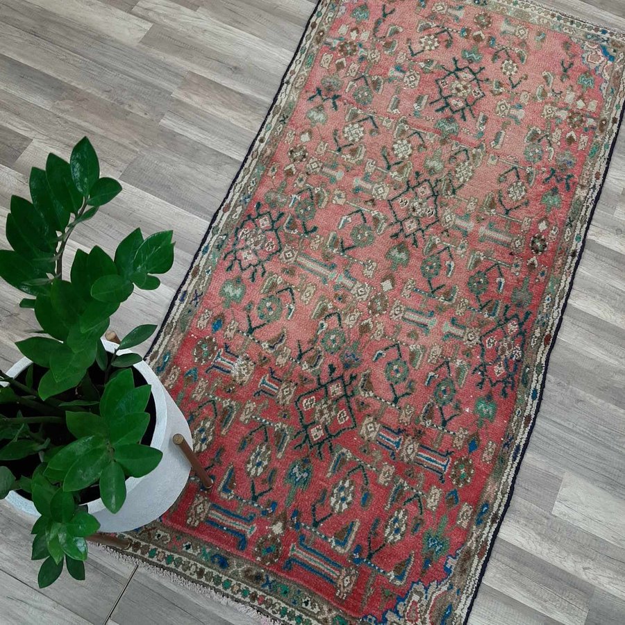 Äkta Vintage matta ca: 180x87 cm - 100% ull - Tvättad  klart - Pris garanti