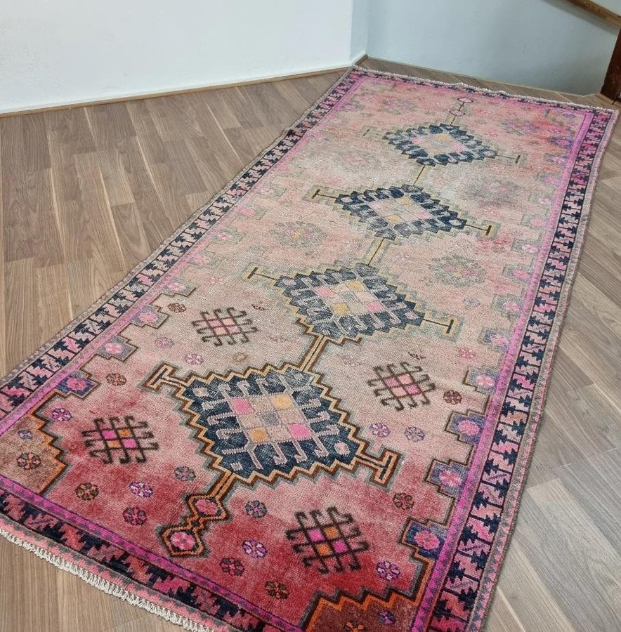 LUX Vintage matta ca: 294x140 cm - 100% ull - Tvättad  klart - Handknuten