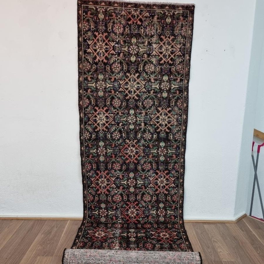 Äkta Vintage matta ca: 312x88 cm - 100% ull - Tvättad  klart - Handknuten